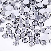 1000 Pieces SS20 5mm Flatback Rhinestones Clear Glass Round Gems Crystals for Nail Art DIY Crafts Clothes Shoes Bags （Light Grey）