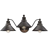 Kira Home Welton 25.5" Modern Industrial 3-Light Vanity/Bathroom Light, Brushed Dark Industrial Bronze Finish
