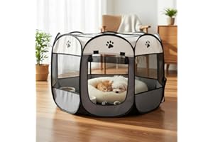 Foldable Dog Playpen, Cat Tent Portable Dog&Cat Indoor Outdoor Puppy Playpen Playground for Travel Camping Use Delivery Room 