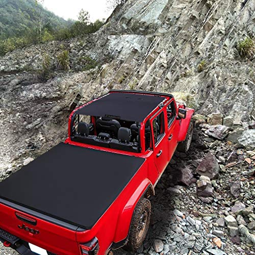 Shadeidea Jeep Gladiator Sunshade JT 4 Door Top Sun Shade Front and