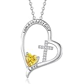 RAODA I Am a Child of God Necklace Baptism First Communion Gifts for Girls initial heart necklace 4-6 girls' birthstone jewelry for girls 6-8 Heart Cross Gifts 18K White Gold Plated Necklace for Teen Girls Goddaughter Daughter