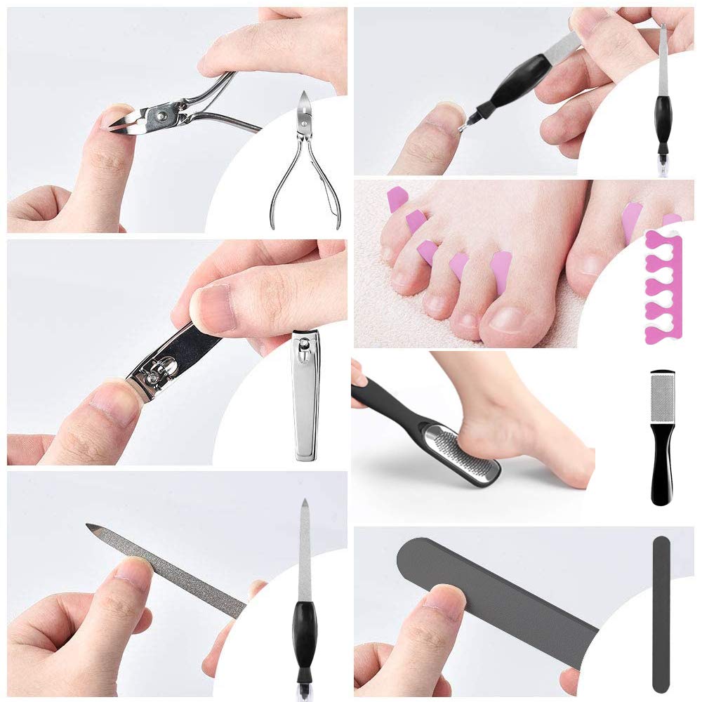 Pedicure Kit Set 20 in 1, Doni Foot Scrubber Pedicure Tools Set, Stainless Steel Foot Care Tools, Foot Rasp, Foot Dead Skin Remover, Callus Remover for Feet, Pedicure Kit for Men Women Gift : Beauty