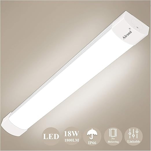luz de tubo led airand 60cm 18w led ip66 luminaria de taller 4000k luz de techo impermeable lampara led blanca natural para garaje oficina