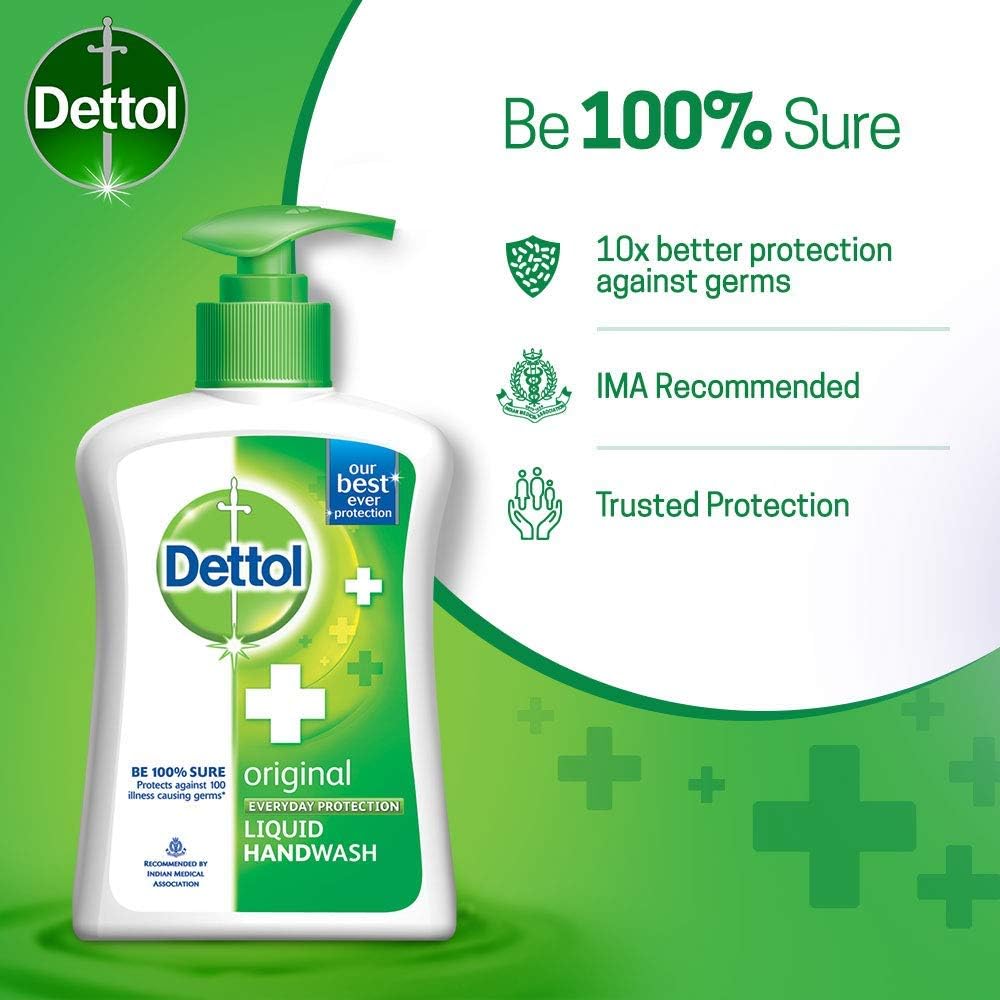 Dettol Liquid Handwash (Original) - 200 ml with Free Dettol Liquid Handwash Refill- 175 ml: Health & Personal Care