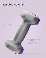 SONGMICS Dumbbells Set of 2 1 kg Hex Neoprene Coated Purple SYL902P02 view 6