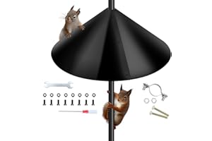 YOMIDEAYARD Squirrel Baffle for Bird Feeder Pole,16 inch Squirrel Guard Stopper for Outside Shepherd Hook,Black(1 Pack)