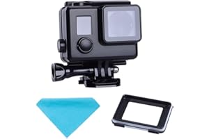 Suptig Replacement Waterproof Case Protective Black Housing Touch housing for GoPro Hero 4 Hero 3+ Hero3 Outside Sport Camera for Underwater Use Water Resistant up to 147ft (45m)