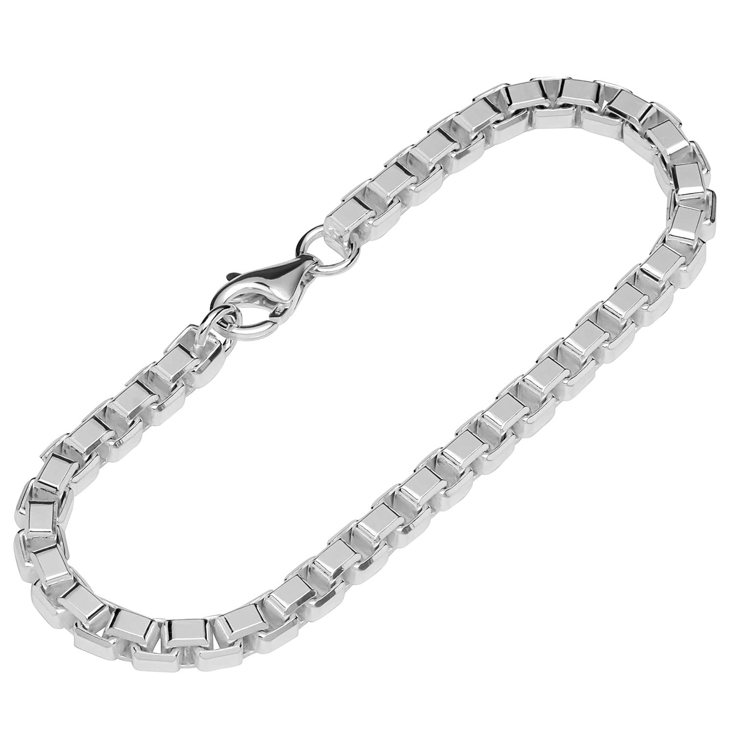NKlaus bracelet 925 Sterling Silver 19cm Venetian chain 8x diamond bracelet chain 12505