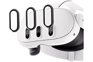 Juylay Camera Lens Protector for Meta Quest 3 Accessories, High Definition Lens Protector for Oculus Quest 3, Alloy Frame, Thin 9H Tempered Glass for VR Headset, Black