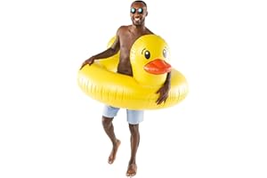 BigMouth Inc. Giant Duck Pool Float, Over 4' Wide, Inflatable Floatie Tube, Blow Up Swim Ring, Outdoor Summer Pool Party Water Toy