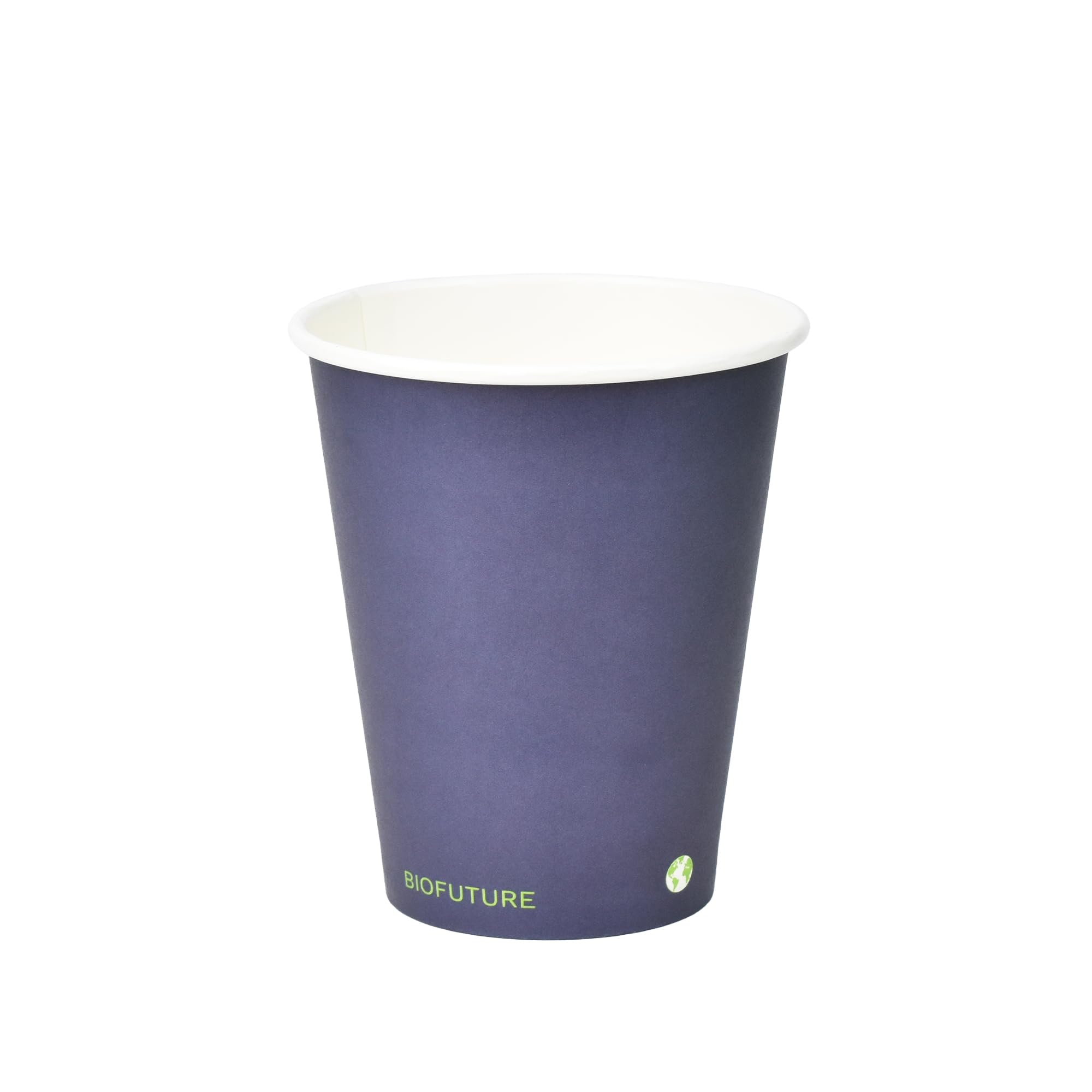 BIOFUTURE Disposable Paper Cups – 100% Compostable & Biodegradable 8 Ounce Party Cups for Weddings, Birthdays & Events, Sustainable Cold Drink Party Supplies – 50 Pack, Blue, 8oz