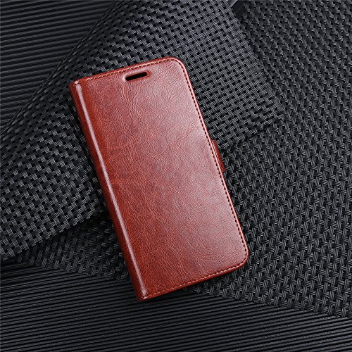 Scheam Lenovo K8 Note Case Luxury PU Leather Wallet Flip Protective Leather Covers Case Cover with Card Slots and Stand for Lenovo K8 Note Brown
