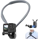 TELESIN S2 POV Neck Mount, Quick Release Magnetic Necklace Holder with Fixing Chest Strap, Hands-Free Camera Mount for GoPro Hero 13 12 11 10 9 DJI Osmo Nano 360 Action 6 5 Pro 3 4 Insta360 X5 X4 X3