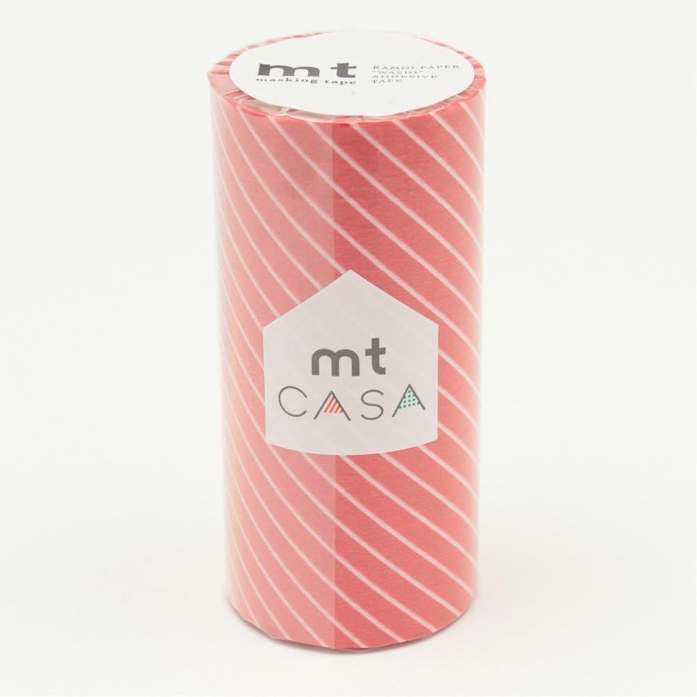 Amazon カモ井加工紙 マスキングテープ Mt Casa 100mm ストライプ レッド 文房具 オフィス用品 文房具 オフィス用品