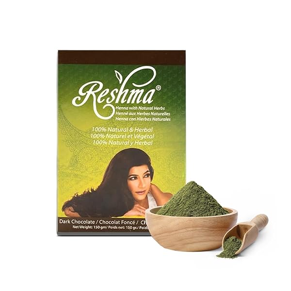 RESHMA BEAUTY AYURVEDIC HENNA HAIR COLOR BLEND – HENNA & INDIGO WITH HERBAL EXTRACTS – NATURAL DEEP BROWN/DARK CHOCOLATE HAIR COLOR FOR GRAY BLENDING – HEENA MEHENDI – 5.29 OZ