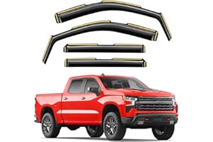 Saleago in-Channel Window Rain Guards Compatible with Truck Chevy Silverado/GMC Sierra 1500 2019-2026 Crew Cab Vent Visors Window Visors Extra Durable Window Deflectors Vent Shades Car Accessories