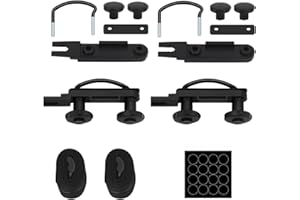 Yharnamite 4 Pcs Roof Box Mounting Fitting Kit, Universal U Clips Rooftop Cargo Carrier Rack Bolts with 8 Heavy-duty Locknuts