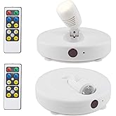 HONWELL Wireless LED Spotlights 2 Pack Accent Light Puck Lights with 2 Remote, Indoor Closet Lights with Rotatable Head,Stick