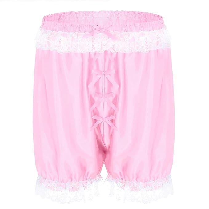 iixpin Männer Spitzen Unterwäsche Herren Sissy Pink Höschen Tanga Erotik Dessous Unterhose Briefs Nachtwäsche