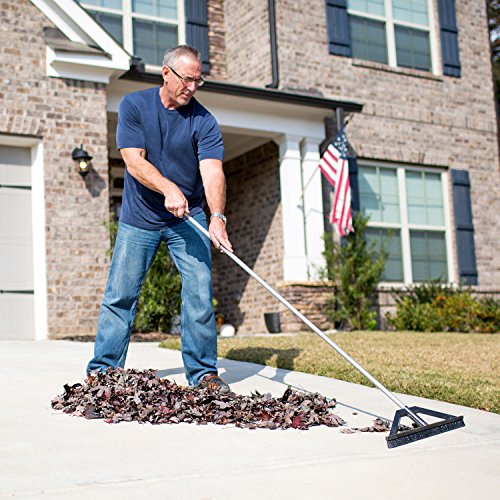 bigWISP, Lightweight Push Broom Best Outdoor Broom for Leaves, Garage and Decks with Bristle Seal Technology (18")