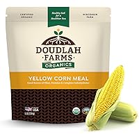 Organic Yellow Cornmeal 5lb by Doudlah Farms - Farmed From Regenerative Soil | Vegan, Non-GMO, Grown In USA | For Baking Corn