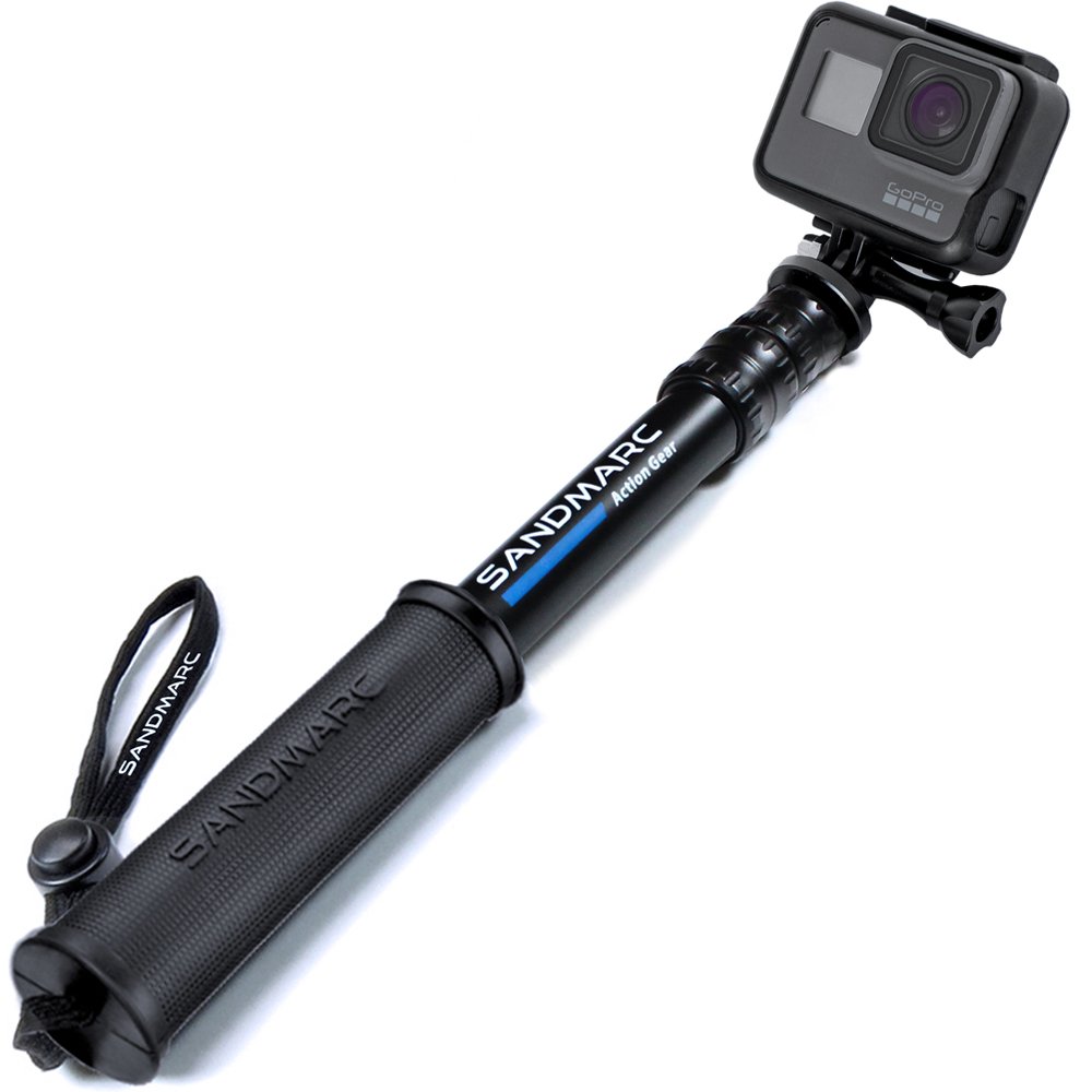 SANDMARC Pole - Compact Edition: 10-25 Waterproof Pole (Selfie Stick) for GoPro Hero 7, Hero 6, Hero 5, Hero 4, Fusion, Hero 5 Session, Hero 3+, 3, 2 &amp; HD Cameras - Telescoping and Portable Extension