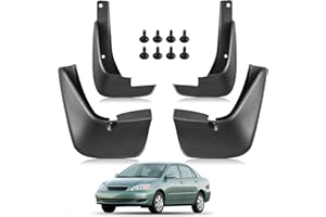 BDFHYK Mud Flaps Splash Guards High Temperature Resistance Front & Rear Side Mud Guards PP and TPO Material Compatible with Toyota Corolla 2003-2008 (Sedan Only) 9th Gen 4 Pcs Black
