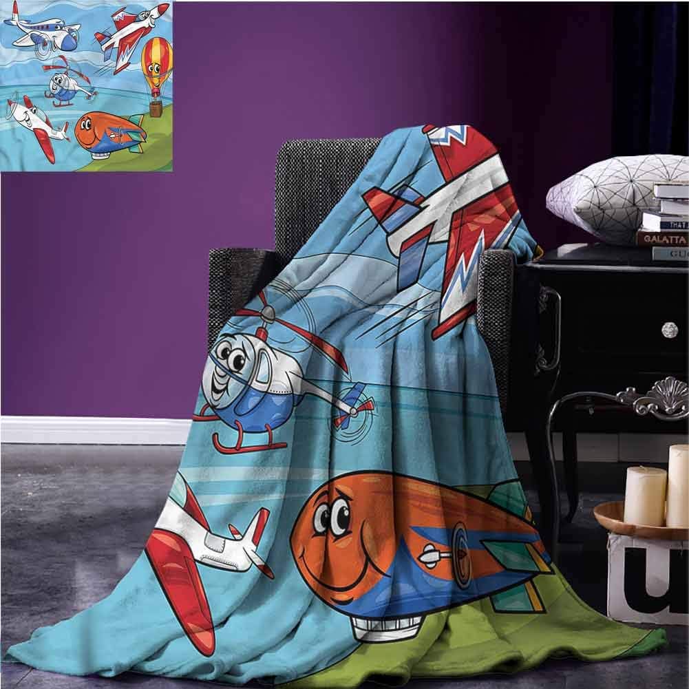 Mannwarehouse Kids Couch Bed Blankets Flannel Throw Blanket Aeroplane