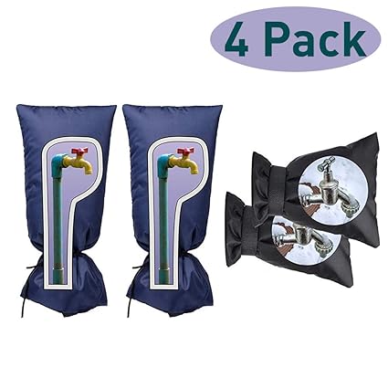4 Pack Outdoor Faucet Covers For Winter Padded Faucet Sock For