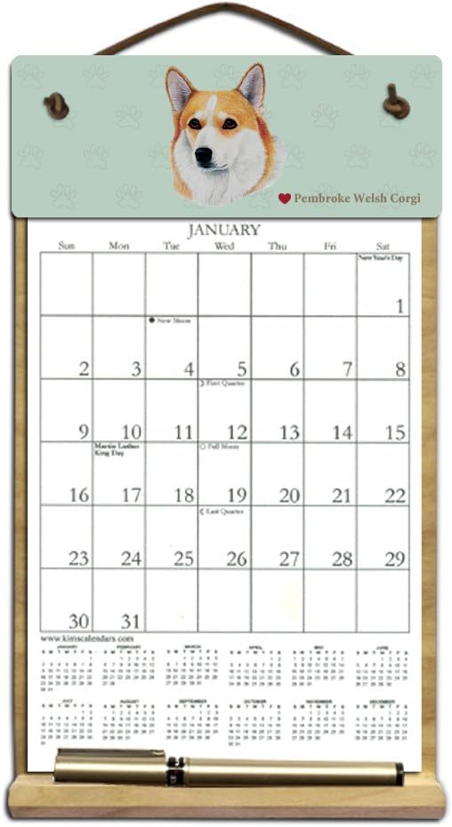 Amazon Com Wooden Refillable Dog Calendar Holder Filled With A 2021 Calendar And Includes An Order Form Page For 2022 Corgi Office Products