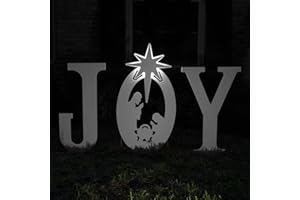 Teak Isle Christmas Joy Nativity Lit Star Outdoor Set. Weatherproof Nativity Scene for Yards. Christmas Decor. Made in USA, Durable Materials, Simple Assembly, Compact Storage. White. Solid Plastic.