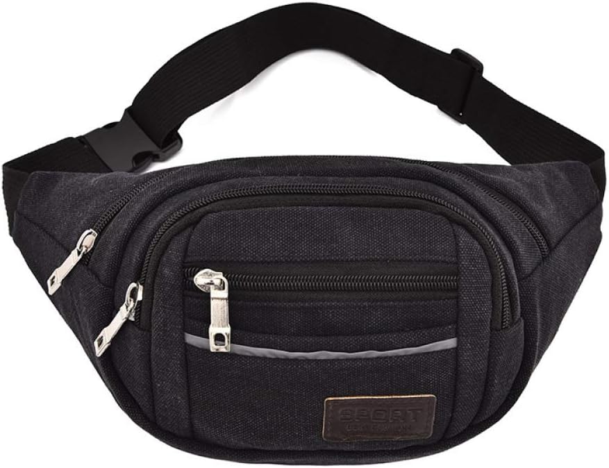 PANYUEZHE Outdoor Sports Men'S Waist Bag Wear-Resistant Canvas Multi-Function Waist Bag Leisure Running Mobile Phone Bag