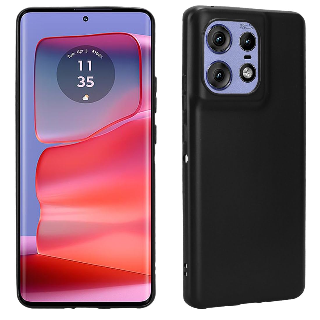 Bihizei Mobile Phone Case for Motorola Moto Edge 50 Pro, Antibacterial Protection and Scratch-Resistant Soft Microfibre Lining, Ultra Thin Soft TPU Silicone Protective Case, Black — image 1