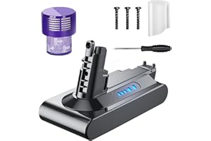 TURPOW Advanced 25.2V 7.0Ah Replacement for Dyson V10 Battery SV12 Compatible with Cyclone V10 Animal V10 Absolute V10 Fluffy V10 Allergy Vacuum, with Filter and Brush