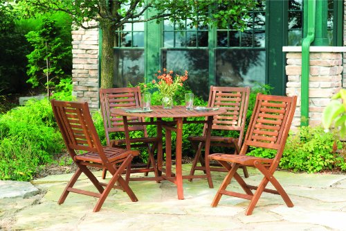 Eucalyptus 43 Inch Round Folding Deck Table