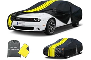 New Upgraded Heavy Duty Car Cover Custom Fit Dodge Challenger/Charger Waterproof All Weather for Automobiles, Full Exterior C
