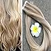 Full Shine Tape in Hair Extensions Seamless Human Hair Invisible Tape in Human Hair Extensions Mixed Color Ash Blonde with Blonde 50 Gram Per Package Double Side Skin Weft 20 Inch 20Pcs