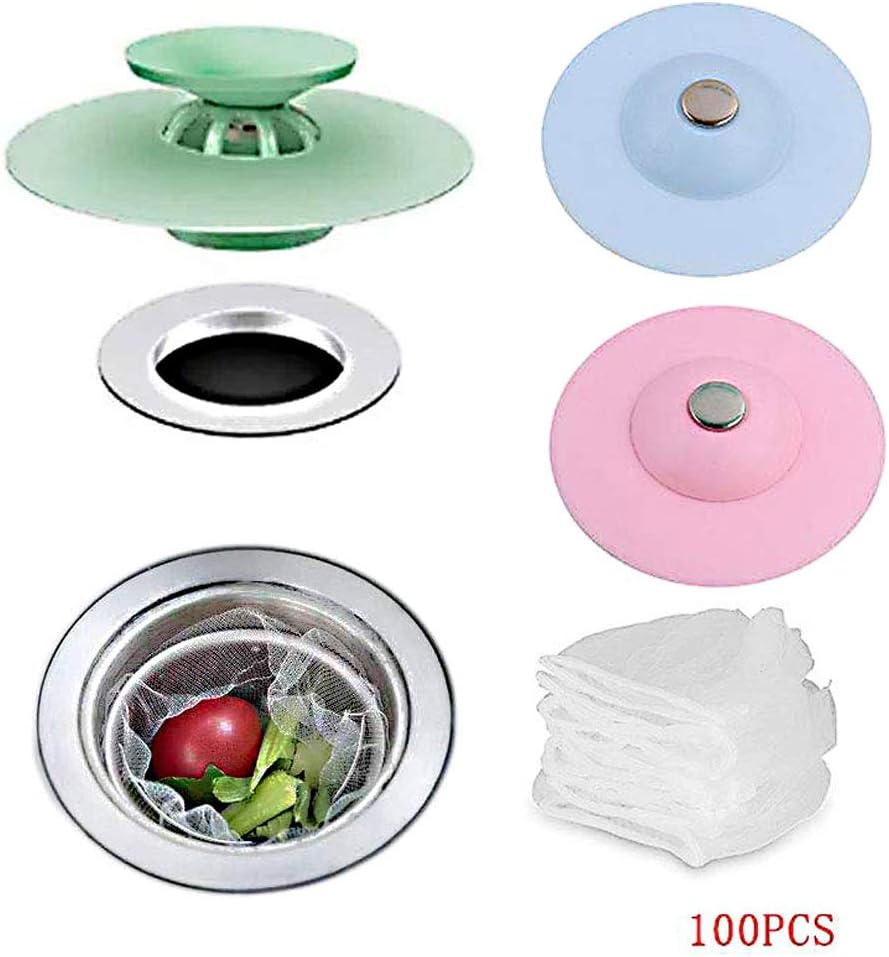 3 Pack Silicone Sink Filter, 100PCS Drain Filter, Kitchen Drain, Simple Sink Filter, Kitchen Sink, Bathroom Sewer, Floor Drain, Bathtub Filter
