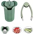 Cucumber Slicer, Strawberry Huller Stem Remover and Strawberry Slicer Set, Grape Cutter and Cherry Tomato Slicer for Kids,Fruit and Vegetable Slicer Suitable for Salad and Cake Decoration