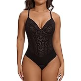 SHAPERIN Women's Sexy Deep V Neck Corset Bodysuit Low Back Backless Thong Shapewear Tummy Control Body Suit Cami Tank Top