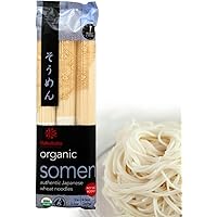 Hakubaku Organic Somen Japanese Wheat Noodles, No Salt Added, 9.5-Ounce