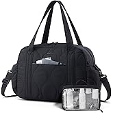 LOVEVOOK Duffle Bag for Travel, Puffer Weekender Gym Bags for Women with Toiletry Bag, Lightweight Carry on Overnight Bag Hospital Bag, Personal Item Bag for Airplanes