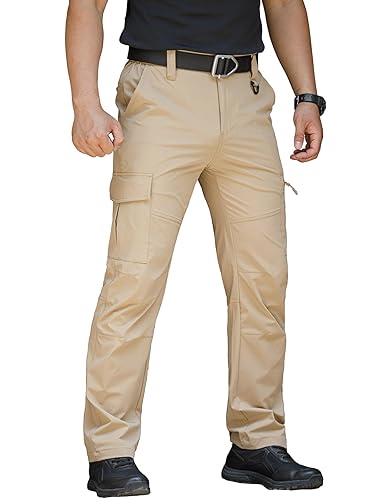 MANSDOUR Men's Hiking Pants Lightweight Quick Dry Work Cargo Pants for Men  Water Resistant Tactical Trousers Outdoor Travel Fishing Pants Breathable 