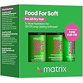 Matrix Food For Soft Travel Trial Kit - Shampoo, Conditioner and Oil Serum, Professional Hydrating Formula for Dry, Brittle Hair, With Hyaluronic Acid & Avocado Oil for Hydration, Softness & Shine
