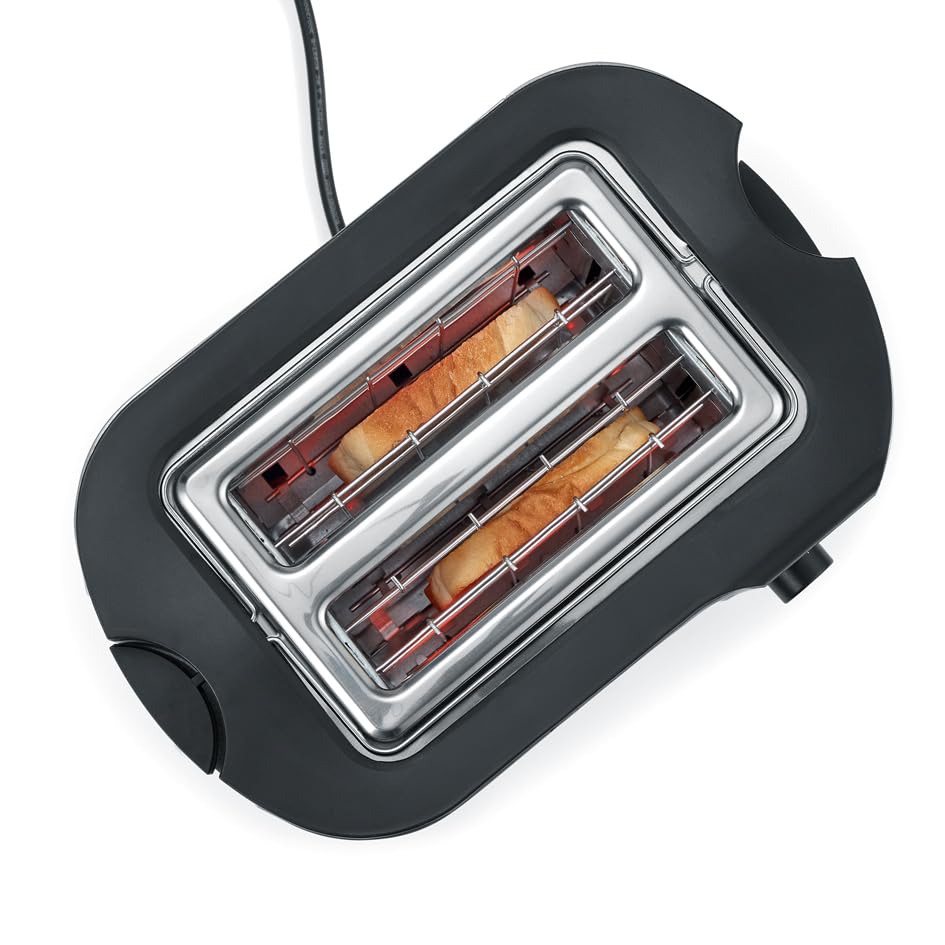 SEVERIN Automatik-Toaster, mit Brötchenaufsatz, hochwertiger Edelstahl Toaster zum Toasten, Auftauen und Erwärmen, 800 W,steel, AT 2589 8