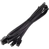Silverstone Technology PP06 Black Sleeved PSU Cable for One EPS/ATX 12V 8-pin Adapter 550mm Long, SST-PP06B-EPS55