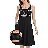 ANYFITTING Built in Bra Summer Dresses for Women 2026 Casual Short Dress Flowy Midi Sundresses Beach Vacation Outfits