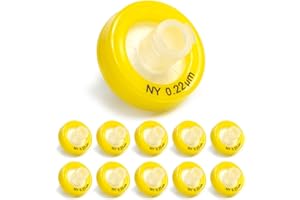 PEKYBIO Syringe Filter Nylon Hydrophilic Filtration 0.22μm Pore Size, 13mm Membrane Diameter for Lab, Pack of 100, Non-Steril