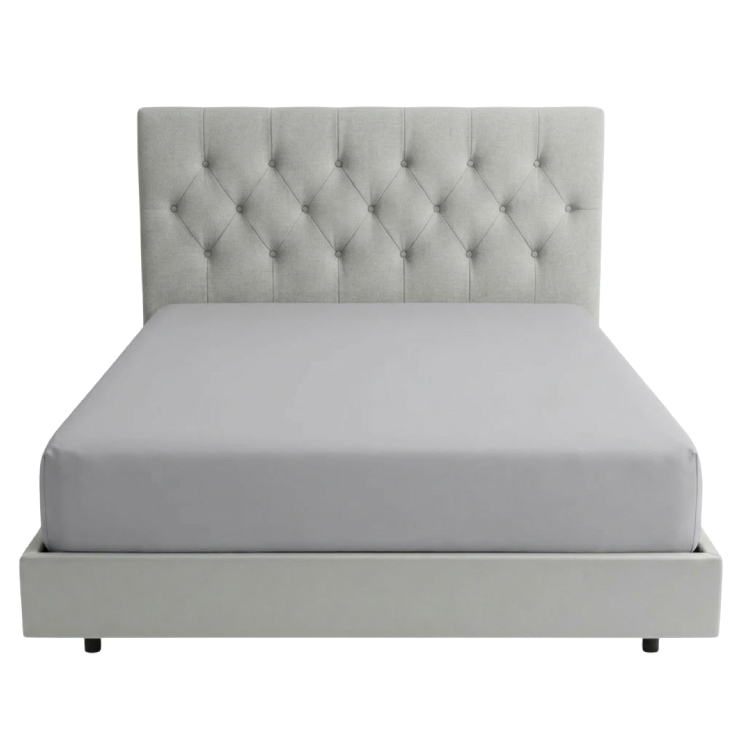 BRIT COTTON® Fitted Sheet – 25cm/10" Deep Pocket, Easycare Soft Percale Bed Sheet with Elasticated Corners, Non-Iron, Breathable, Durable Polycotton Bottom Sheet (Silver, Double)