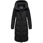 Marikoo Women's Long Winter Coat with Hood - Knee-Length Quilted Puffer Jacket - Water-Repellent - Chumanii XVI S-XXL